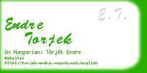 endre torjek business card