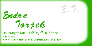 endre torjek business card